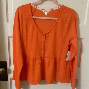 Daily Thread Women's Orange Button-Down Shirt Size Large Brand New